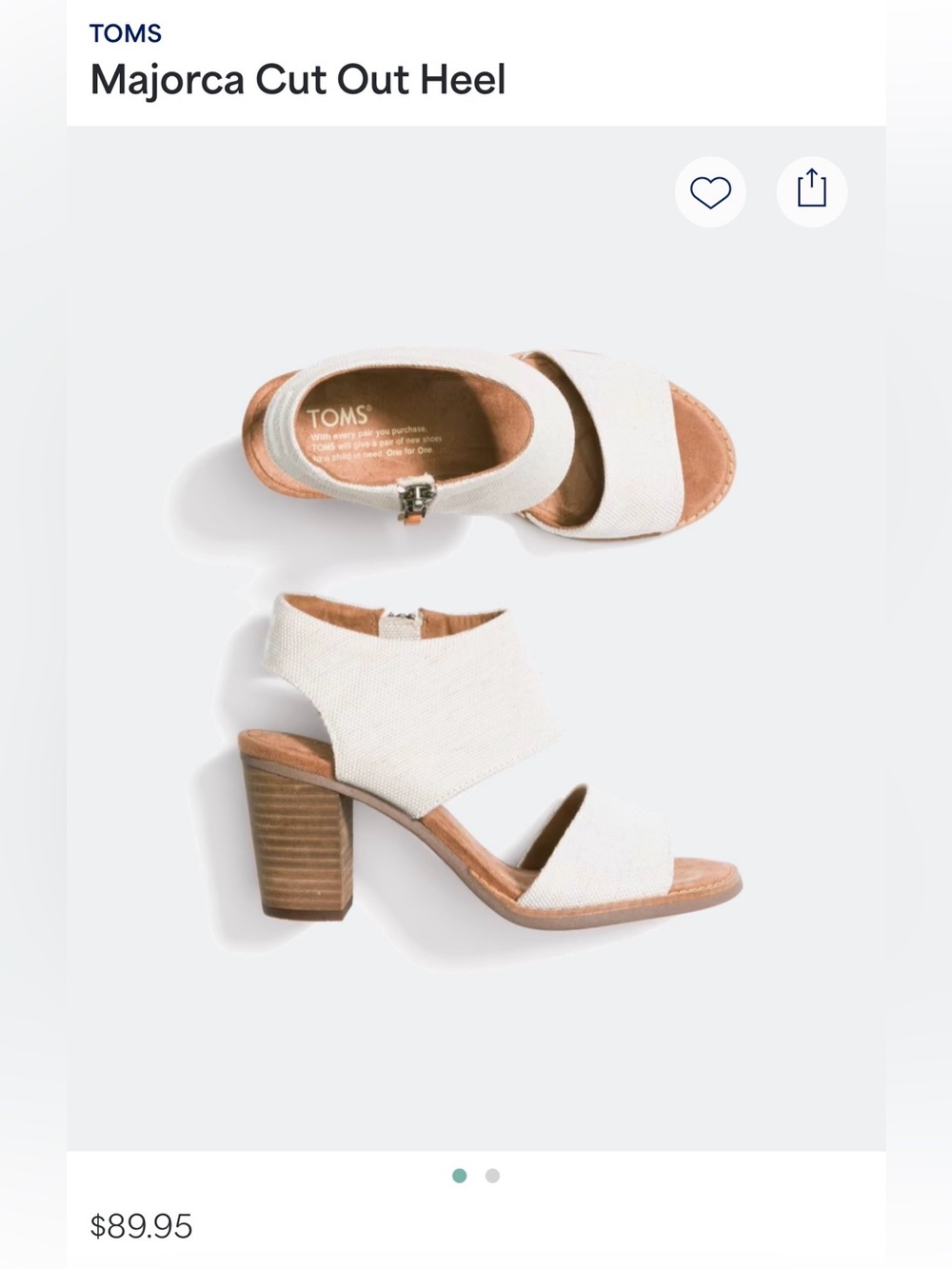 TOMS Majorca Cut Out Heel in Black - Picture 5 of 5
